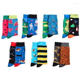 Men's Socks 10 Pairs Personalised Funny AB Manufacturers Trend Men's Combed Cotton More Left And Right Foot Cartoon
