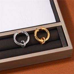 Ins Niche Design Metal Small Ring Screw Back Ear Bone Clip Male And Female Neutral Style Hole Cochlear Clip Simple Fashion Jewelry