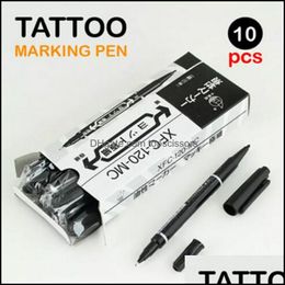 Other Tattoo Supplies 10Pcs Assorted Tattoo Transfer Pen Black Dual Skin Marker Supply For Permanent Makeup Drop Delivery 2022 Healt Dhpg2