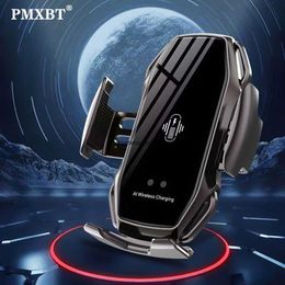 Fast Charge Wireless Car Charger Top Auto Mount 10w Charging for iphone 11 Xr x 8 Infrared Sensor Induction Handle