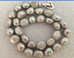 Chains Gorgeous 11-12mm South Sea Natural Baroque Grey Pearl Necklace 18inch