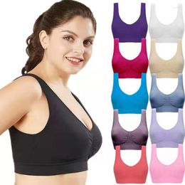 Yoga Outfit Seamless Bra With Removable Chest Pads Plus Size Bras For Women Active Wireless Brassiere Push Up Big Vest Drop