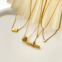 Chains Mini Moon Titanium Steel Necklace For Women Croissant Geometric Stick Nugget Get Rich Clavicle Chain