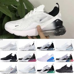 Nike Air Max 270 Scarpe da uomo Black Triple Bianco Cuscino da donna Sneakers Athletics Trainer Run shoe