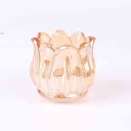 Tulip Flower Glass Candle Holder crystal glass wedding decoration 2.5 inch high and caliber Sea Shipping GCC226