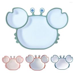 Bowls Silicone Cartoon Crab Plate Sucker Tableware For Baby Dinner Infant Kids Supplementary Bowl Soft Dishes Kitchen