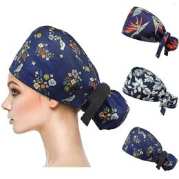 Ball Caps Scrub Cap With Buttons Bouffant Hat Sweatband For Womens And Mens