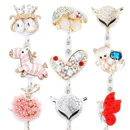 Key Rings Animal Retractable Badge Holder With Alligator Clip Cord Id Reel Dress Girl Horse Style Drop Delivery 2022 Smtzh