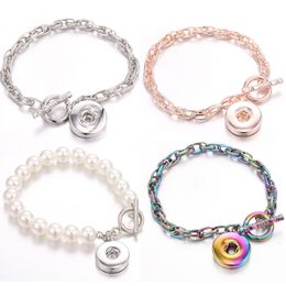 Charm Bracelets New Stainless Steel Bracelet Snap Button Bangle For Women Fit Jewellery Interchangeable Drop Delivery 2022 Smtje