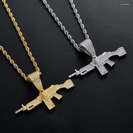 Pendant Necklaces Brass CZ Pendants Iced Out Hip Hop Necklace For Men Gold Colour Silver CN135