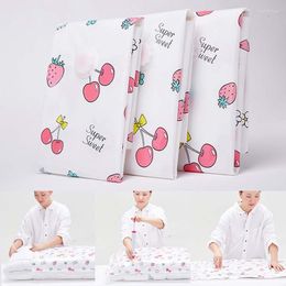 Clothing Storage Home Organiser Travel Foldable Vacuum Bag Cherry Strawberry Printed Compressed Clothes 1PC Seal