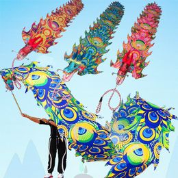 6/8/10/12m New Year Party Supplies Chinese Ribbon Dragon Dance Accessories For Adults Fitness Props Outdoor Funny Practise Gift