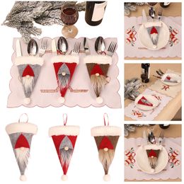 Christmas Decorations Cutlery Holder Fork Spoon Pocket Caps Decoration Bag Knife Set Er Table Decor New Year 02 Drop Delivery 2022 Smtkx