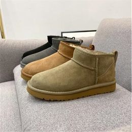 australian Boots designer women Classic Warm Boots 585401 womens men uggit Mini Ankle buckle snow Half Knee slippers Antelope brown EU35-43 2023