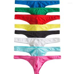Underpants 1/4/8pcs Sexy Men's Briefs Low-Waist Thongs Breathable Men Underwear U Convex Panties Mens Lingerie