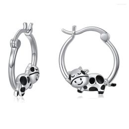 Stud Earrings Harong Silver Plated Cute Animal Cows Teens Girl Copper Fashion Mini Earring Female Party Aesthetics Clip Jewellery