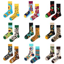 Socks 1 Pair Ab Faces Couple Cartoon Fashion Trend Sports Funny Cute Breathable 4 Seaons Lolita Cotton For Men And Women 39S Drop De Smtiq