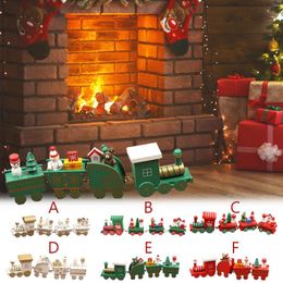 Christmas Decorations 2# Cute Wooden Mini Train Ornaments Kids Gift For Party Kindergarten Decoration Navidad Noel 2022 Year Xmas Decor