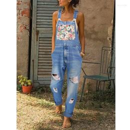 Women's Jeans Women's 2022 Winter Europe And The United States Amazon Women Overalls Cross-Border Washed Denim Patch Suspenders