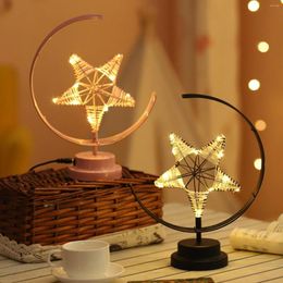 Table Lamps Portable USB Moon Star Figure Night Light Kids Bedroom Sleep Lights Suitable For Gifts Childrens Ornaments