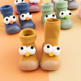 First Walkers Toddler Indoor Floor Shoes Baby Anti Slip Socks Learning To Walk Cotton With Rubber Soles Infant Thick Winter