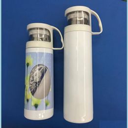 Tumblers Sublimation Tumblers 12Oz 17Oz Straight Tumbler With Transparent Handle Lid Stainless Steel Double Walled Insated Vacuum Di Dhbv5