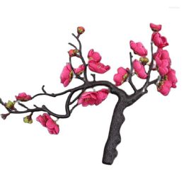 Decorative Flowers One Silk Plum Blossom Bunch Artificial Cherry Tree Stem With For Wedding Home Floral Decoration
