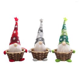 Christmas Decorations Ornaments Holding Basket Small Gnome Elf Home Holiday Decor Faceless Bamboo The Old Man Without A Face