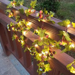 Strings 2.2M Artificial Rose Vine 42 Heads With DIY Led Lights String Wall Hanging Flower For Party Wedding Home Indoor Decoration