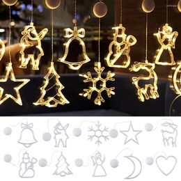 Christmas Decorations LED Suction Cup Lights Hanging Battery Powered Santa Claus Xmas Tree Pendant Home Decoration Light Warm White