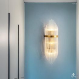 Wall Lamps Modern Lights Decoration Golden Crystal Euro Style Lamp LED Sconce For Bedside Bedroom El Project Lighting Fixture