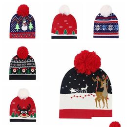 Party Hats Christmas Hat Winter Knitted Beanie Unisex Funny Holiday For Adts New Year Party Gifts Drop Delivery 2022 Home Garden Fes Dhidu