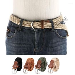 Belts Men Women Casual Knitted Pin Buckle Belt Non-hole Stretch Waistband Jeans Fashion Accessories