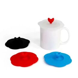 Drinkware Lid Sile Cup Lid Dustproof Leakproof Sealing Reusable Caps Ceramics Coffee Mugs Er Candy Colors Drop Delivery 2022 Home Ga Dhkig