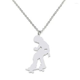 Pendant Necklaces Elfin 2022 Trendy Skateboard Stainless Steel Necklace High Quality Heart Fashion Jewellery Gift