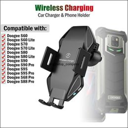 Caricabatterie wireless Qi a ricarica rapida per Doogee S89 S98 S95 S90 S88 S68 S97 Pro V10 V20 Supporto per telefono fisso automatico