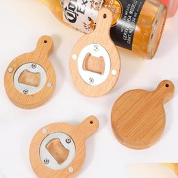Openers Customize Logo Wood Beer Opener With Magnet Wooden And Bamboo Refrigerator Magnetic Bottle Openers In Stock Drop Delivery 20 Dhpd4