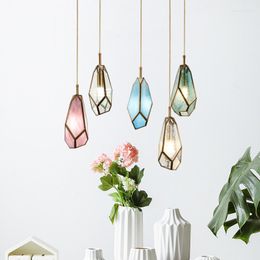 Pendant Lamps Nordic Led Crystal Iron Vintage Lamp Industrial Lighting Kitchen Island E27 Light Lustre Suspension Luxury Designer