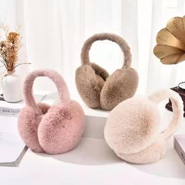 Berets Soft Plush Earmuffs Winter Ear Warmer For Women Men Fashion Solid Colour Foldable Earflap Outdoor Cold Protection Cover