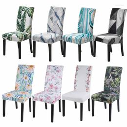 Chair Covers 1/2/4/6Pcs Floral Printed Elastic Cover Stretch Spandex Washable Slip Wedding Dining Room Office Fundas Para Sillas