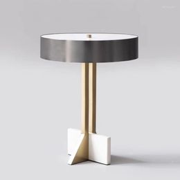 Table Lamps Creative Gray Lamp Marble Luxury Living Room Study Bedroom Bedside Desk Nordic El Model Decorative Lightings