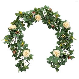 Decorative Flowers Nordic Style Artificial Vine For Wedding Home Room Decoration Spring Autumn Garden Arch DIY Fake Plant