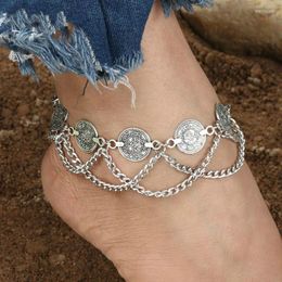 Anklets 2022 For Women Boho Jewellery Metal Tassel Foot Chain Ankle Bracelet Bohemian Sandals Beach Accessories