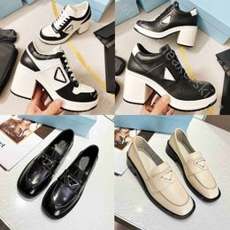 Designer Shoes Platform Flat Women Loafers Lacing-Up Thick bottom Sneakers Luxury White Black Sneaker With box 35-41