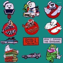Brooches Ghostbusters Lapel Enamel Brooch Pins Collecting Ghost Metal Badges Children Fashion Jewellery Gifts Adorn Backpack Collar Hat