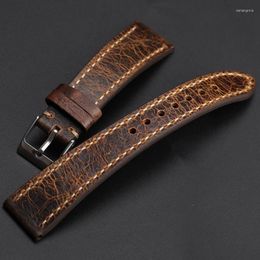 Watch Bands Dark Coffee Color Leather Strap 18 19 20 21 22MM Is Suitable For Antique Calfskin Soft Bracelet Ultra-Thin Oily Men's