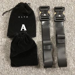 Belts ALYX ROLLERCOASTER Safety BELT Hip Hop Men Women 1017 9SM Unisex Metal Buckle Canvas 128cm