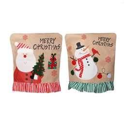 Chair Covers Christmas Cloth Cover Santa Slipcovers Washable Xmas Decoration For El Dining Room Holiday Kitchen