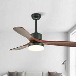 Wood Ceiling Fans With Light Led Remote Control Lamp 110V 220V Retro Reverse Blades Low Floor 42 52 Inch Hanging