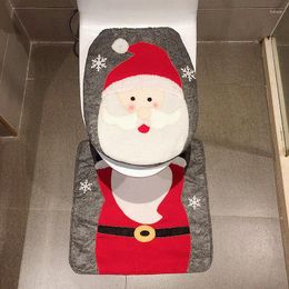 Toilet Seat Covers 2022 Christmas Decorations For Home Bathroom Red Santa Cover And Rug Xmas Decoration